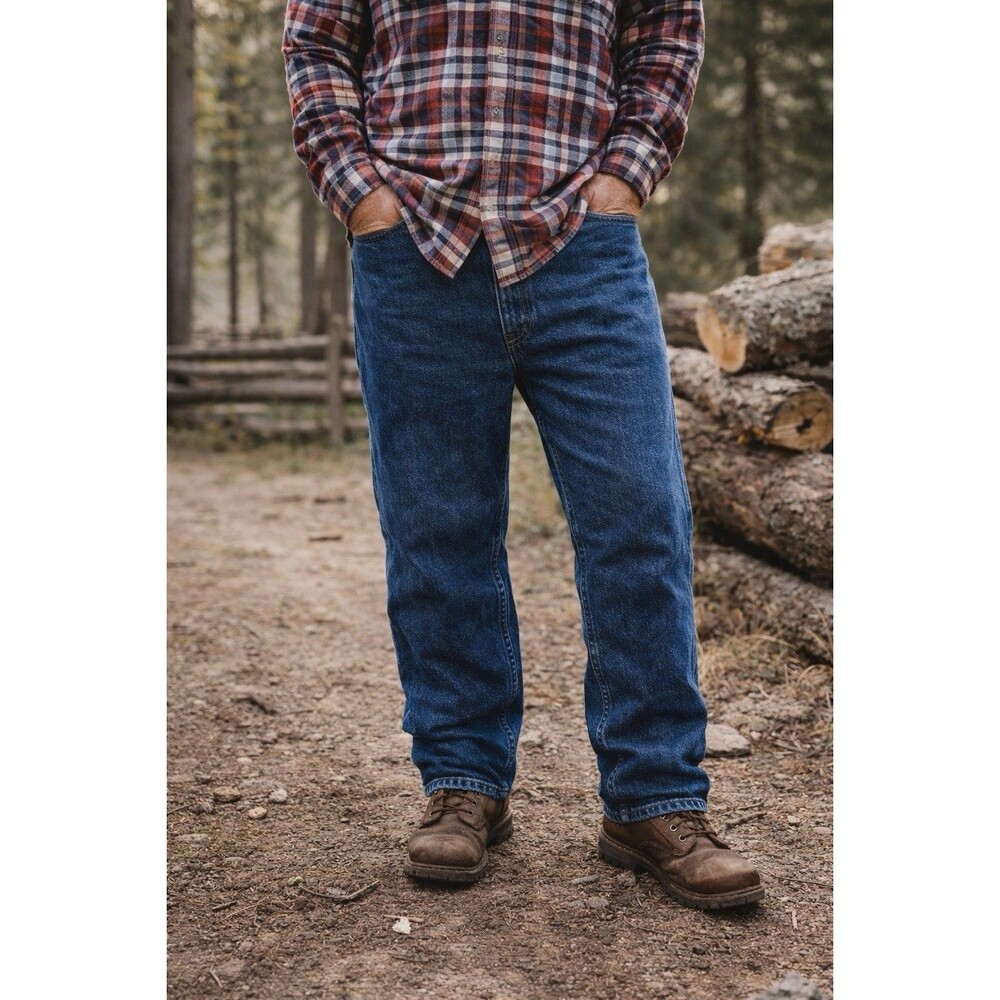 Cabela's Roughneck Relaxed Fit Men's Jeans Size 48X30 Blue Denim